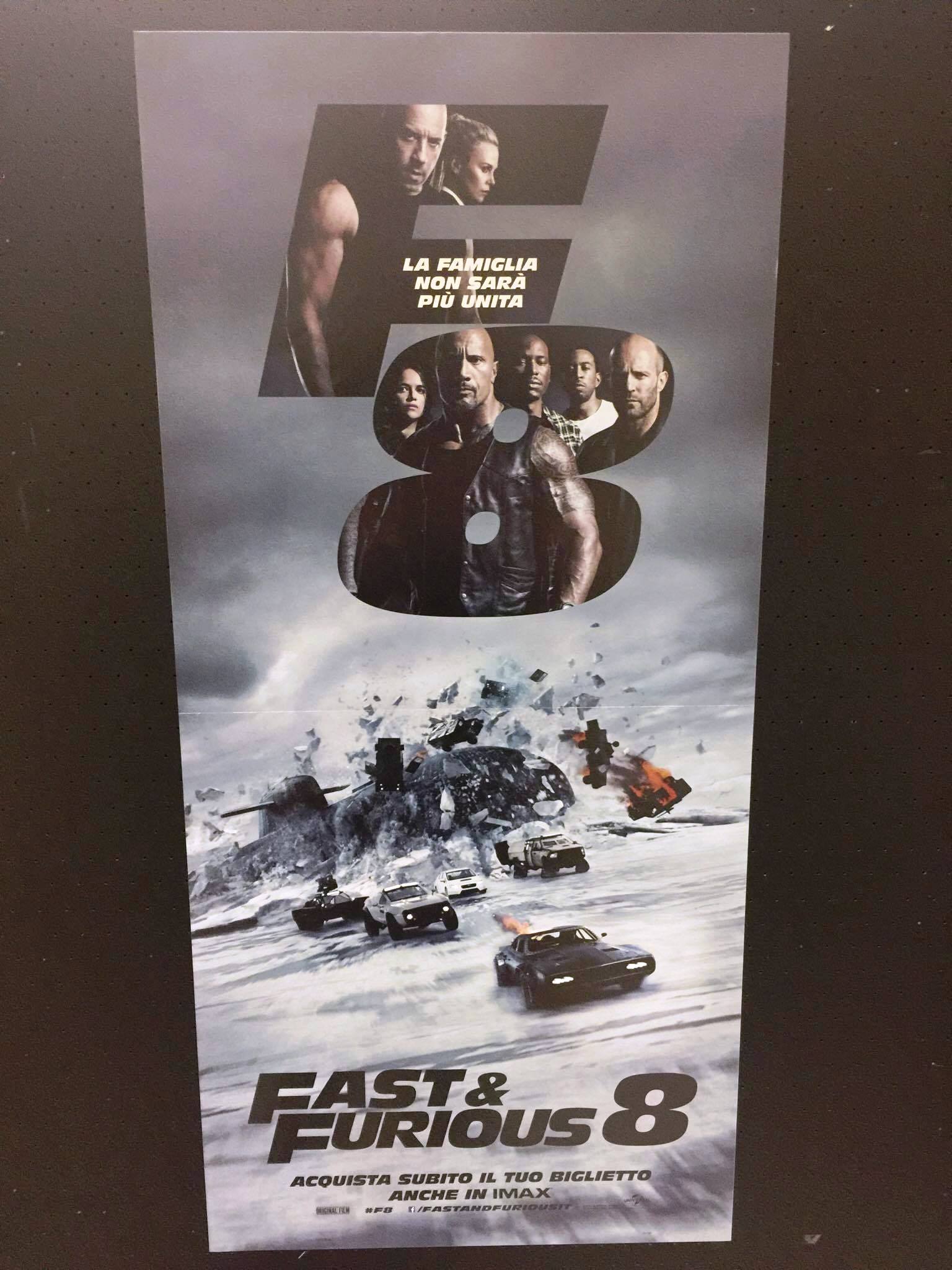 Fast & Furious 8 (2017) locandina originale cm. 33x70