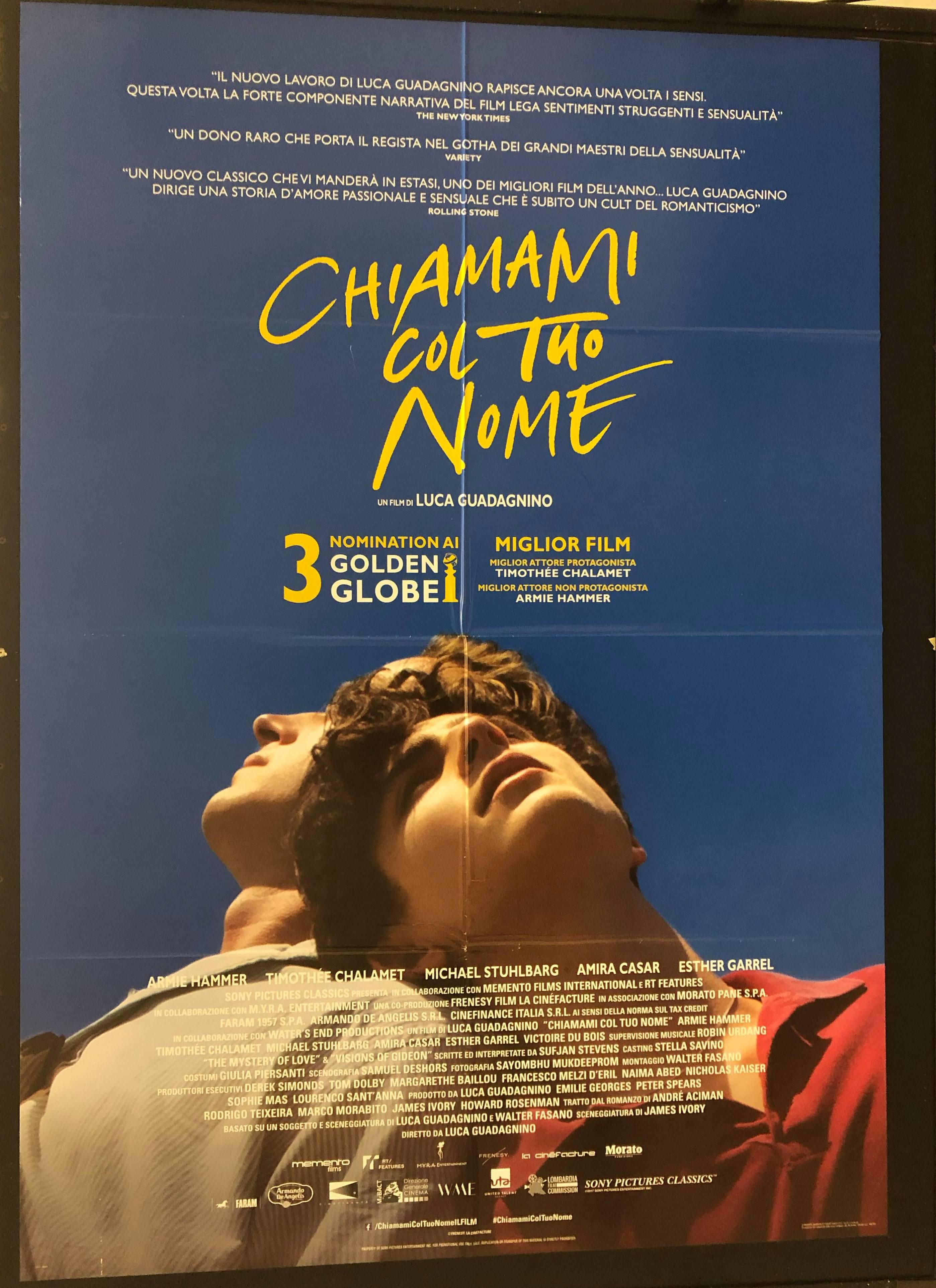 Chiamami col tuo nome (2018) Poster maxi CINEMA 100X140