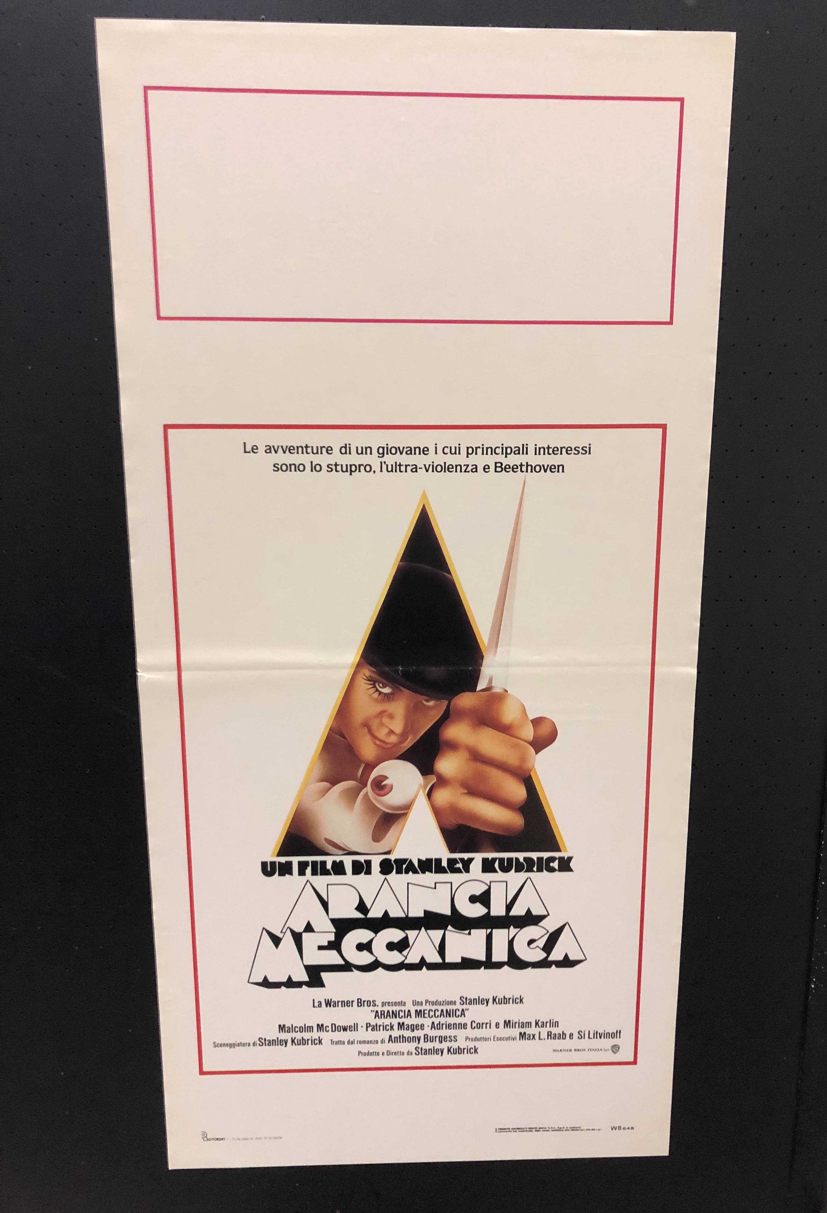 Arancia Meccanica - rarità locandina ediz. 1982 cm. 33x70