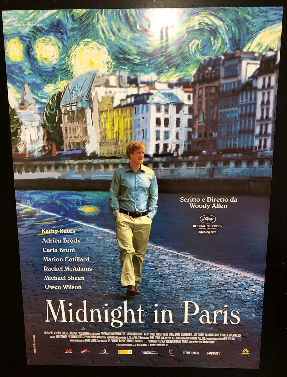 Midnight in Paris di Woody Allen poster 70x100 RARITA'