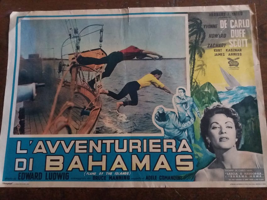 L'AVVENTURIERA DI BAHAMAS (1956) foto busta originale epoc