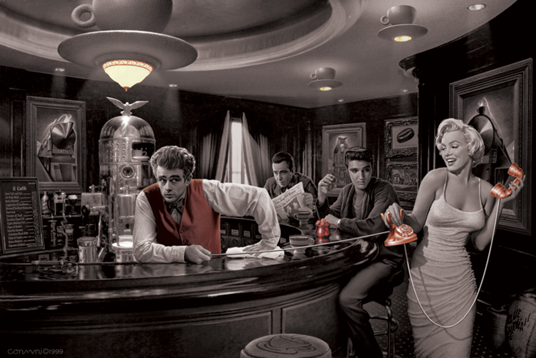Poster Dean Bogart Elvis Marilyn BAR Ed Inglese 61×91,5cm