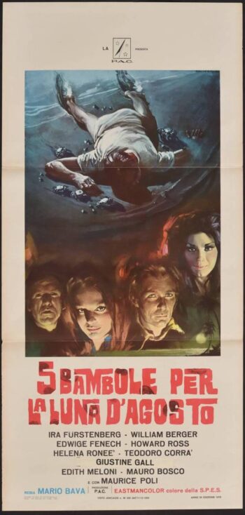 5 Bambole per la luna d'agosto (1970) di Mario Bava - Locandina originale cm. 33x70 RARITA'